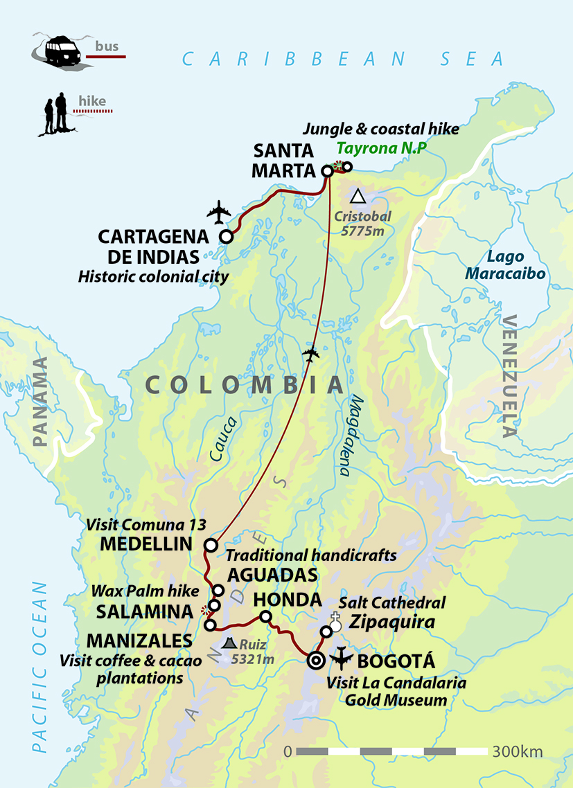 tourhub | Wild Frontiers | Viva Colombia | Tour Map