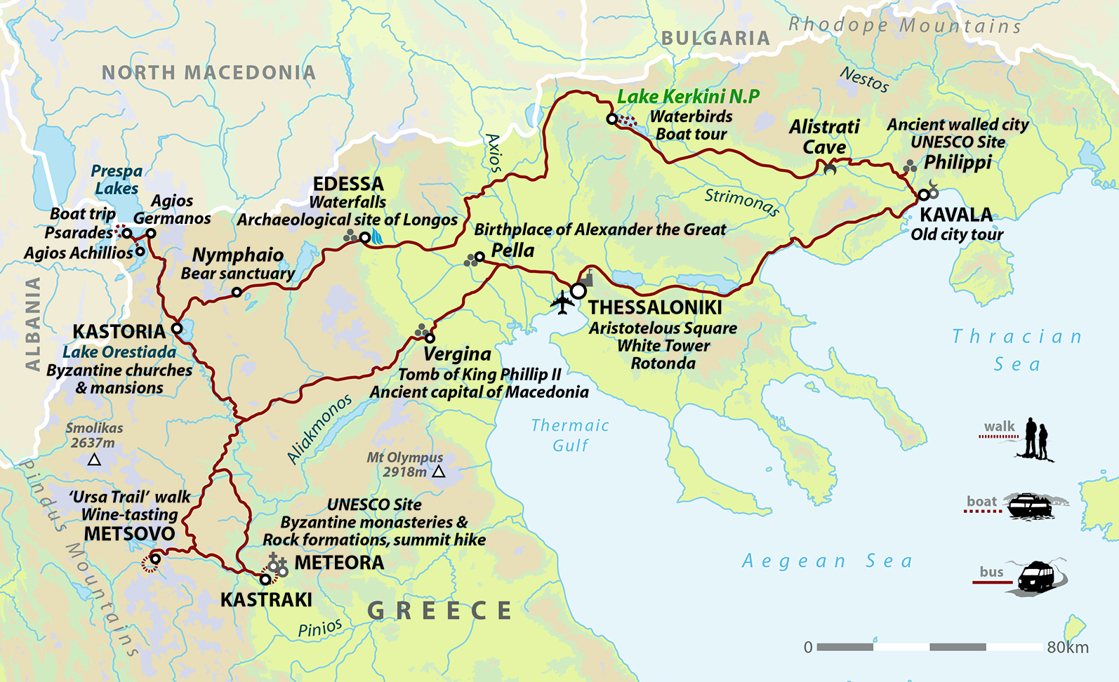 tourhub | Wild Frontiers | Northern Greece: Along The Via Egnatia | Tour Map