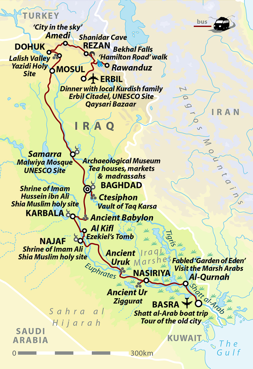 tourhub | Wild Frontiers | Iraq: Babylon & Beyond | Tour Map