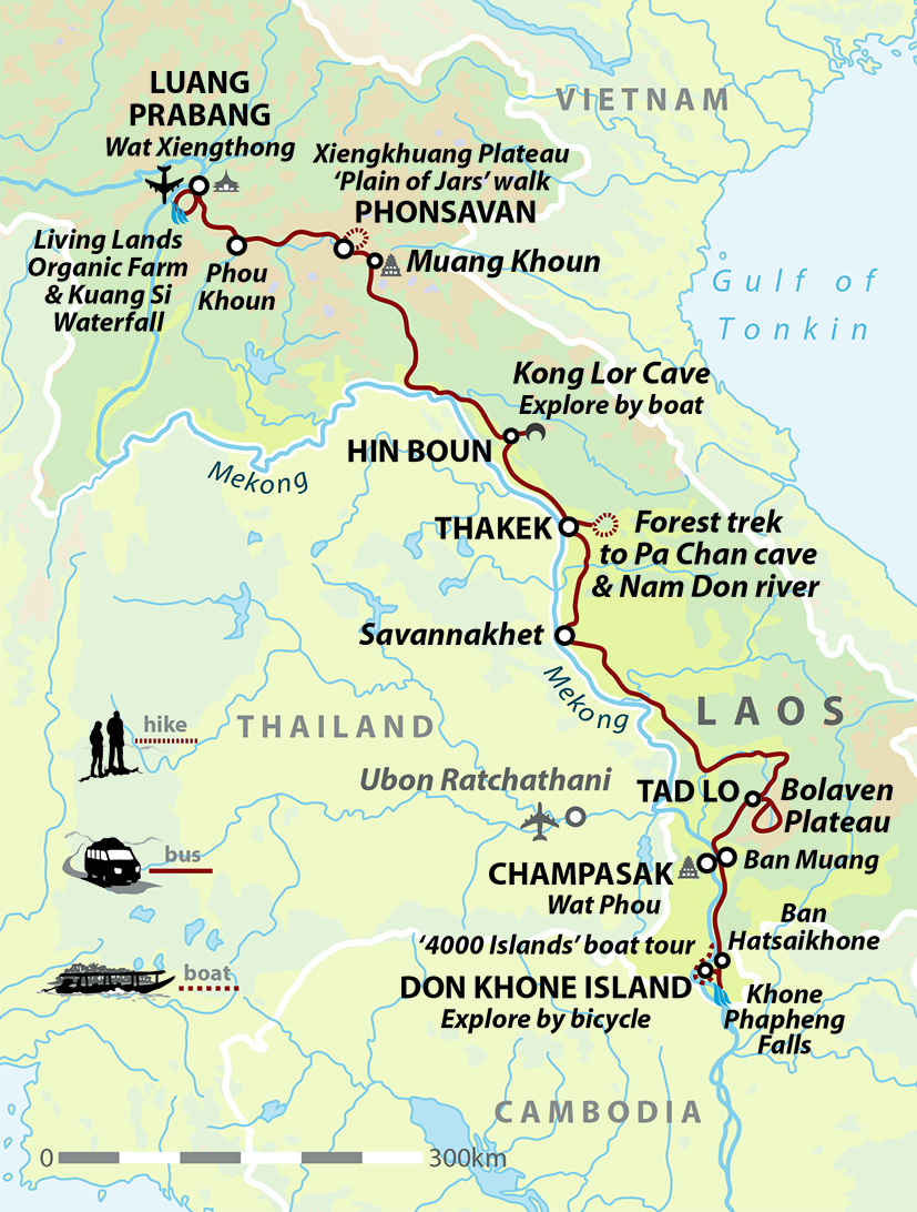 tourhub | Wild Frontiers | Laos Unlocked with Mark Steadman | Tour Map