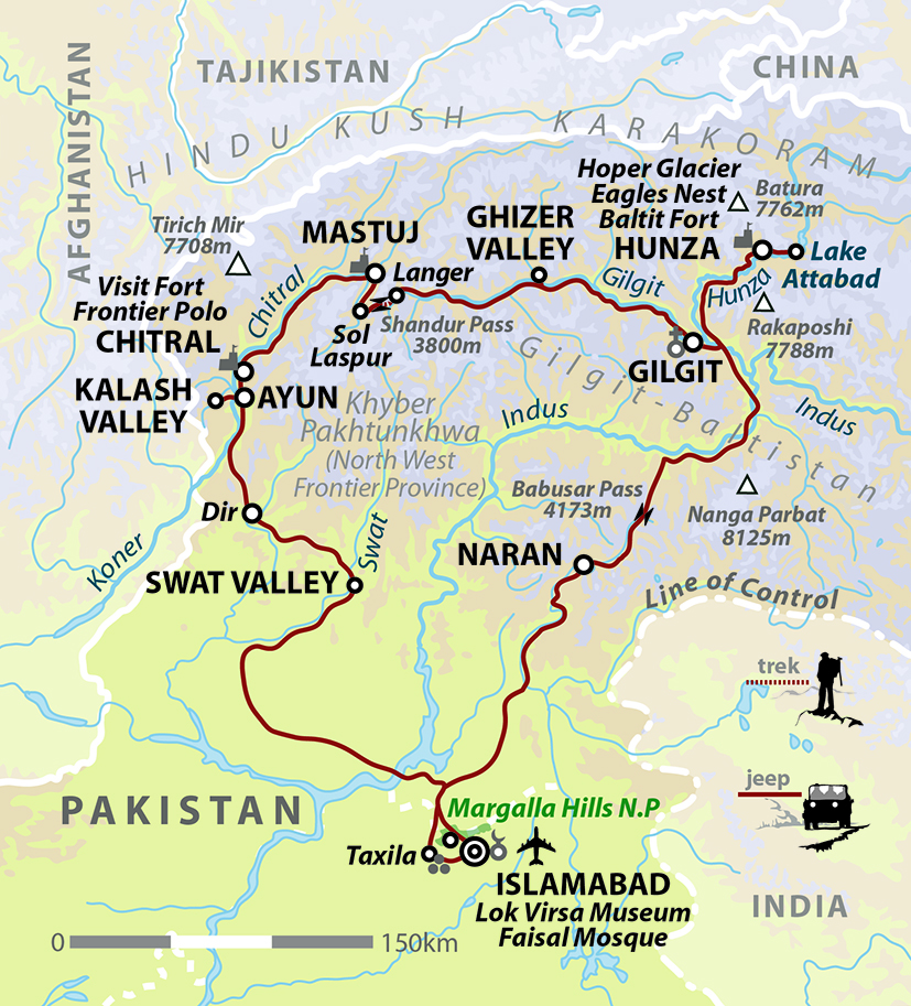 tourhub | Wild Frontiers | Pakistan: Hindu Kush Adventure | Tour Map