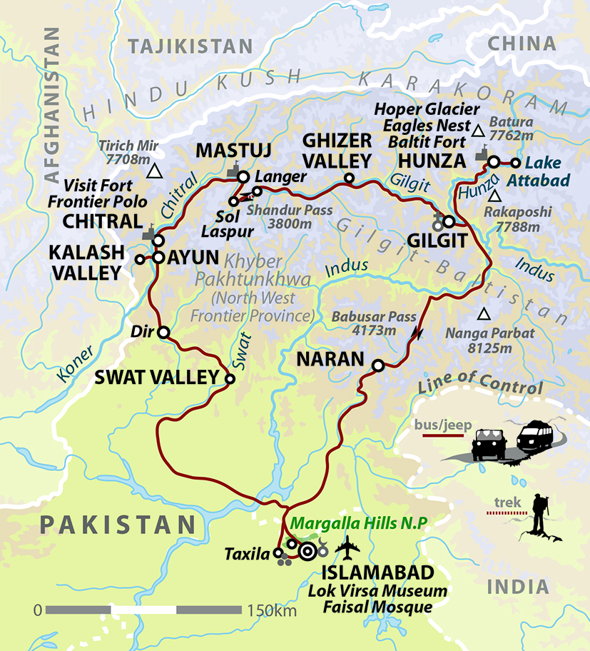 tourhub | Wild Frontiers | Pakistan: Hindu Kush Adventure | Tour Map