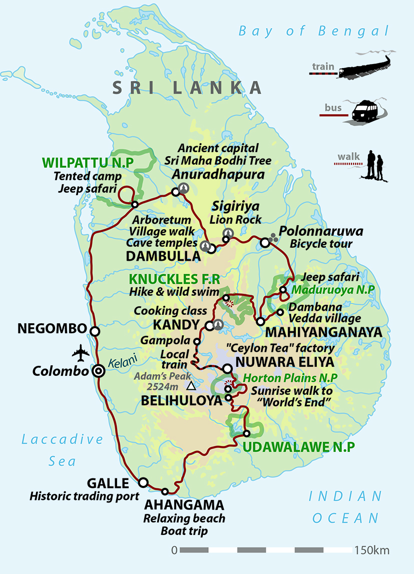 tourhub | Wild Frontiers | Sri Lanka: Highlights of the Sacred Island | Tour Map