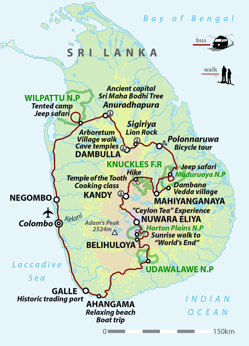 tourhub | Wild Frontiers | Sri Lanka: Hidden Treasures of the Sacred Island (Christmas Departure) | Tour Map