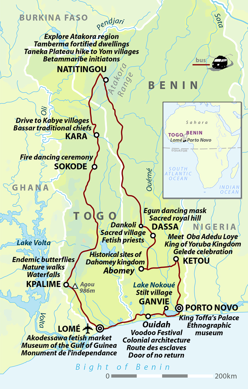 tourhub | Wild Frontiers | Togo & Benin: Voodoo Explorer (Ouidah Festival) | Tour Map