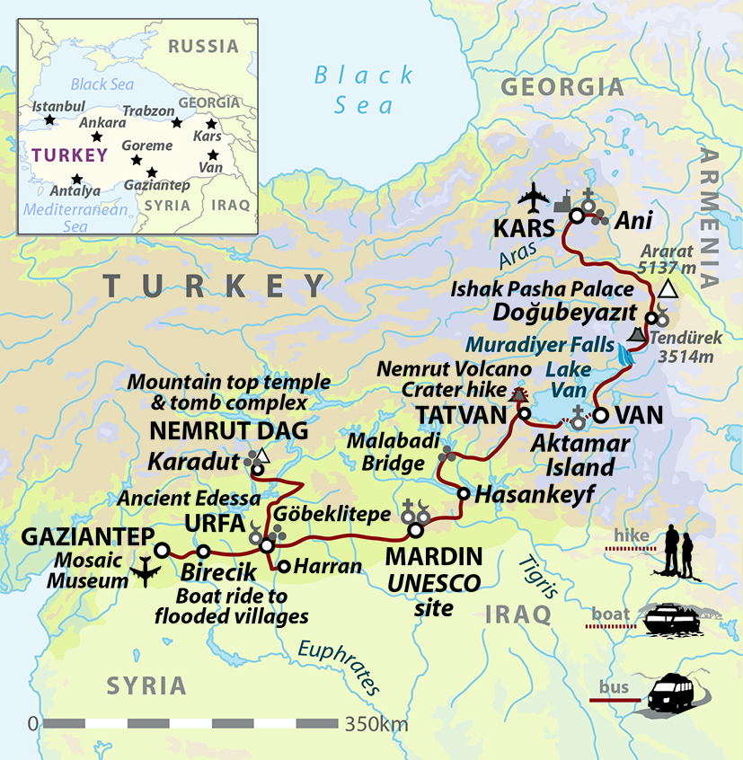 tourhub | Wild Frontiers | Turkey: Eastern Borderlands | Tour Map