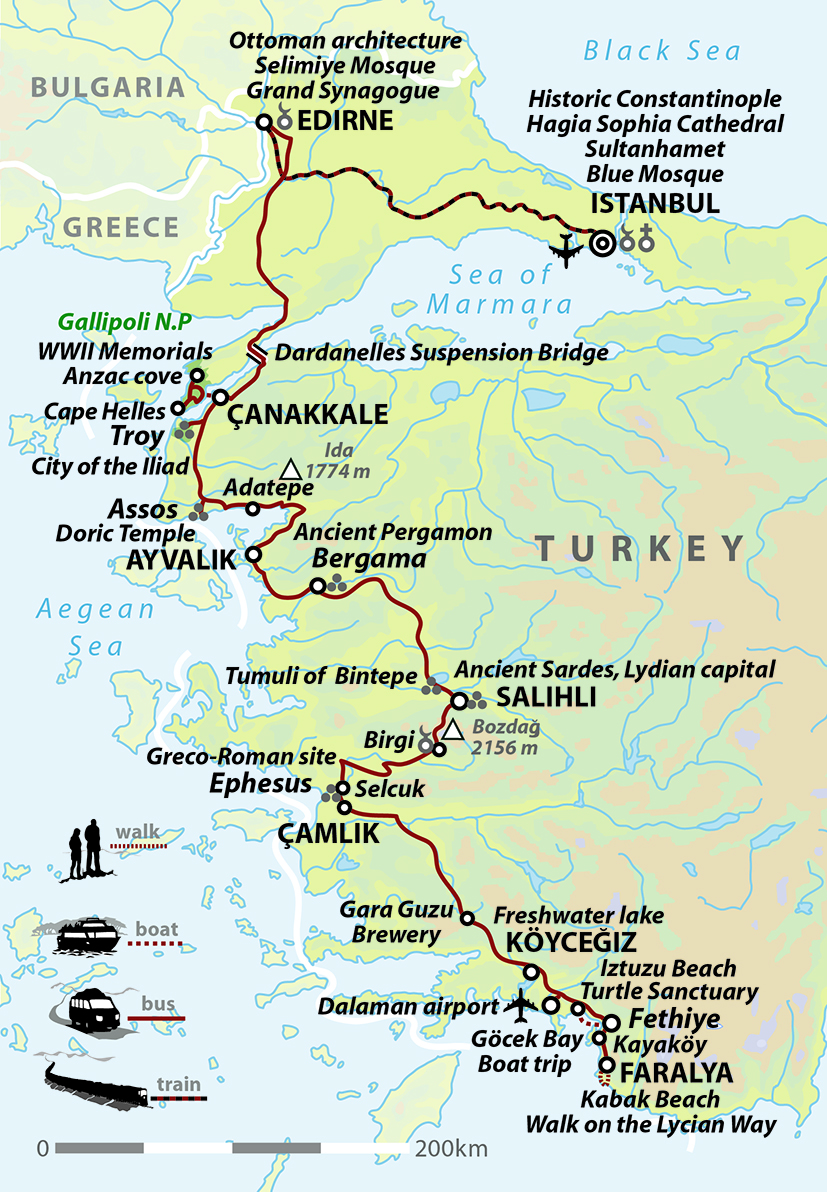 tourhub | Wild Frontiers | Turkey: Istanbul, Edirne & the Aegean Coast  | Tour Map