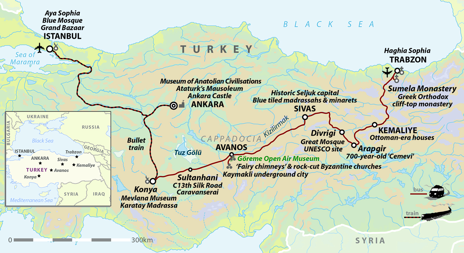 tourhub | Wild Frontiers | Turkey: From The Black Sea to The Golden Horn | Tour Map