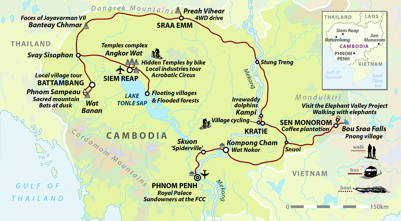 tourhub | Wild Frontiers | Cambodia Explorer | CAM | Route Map