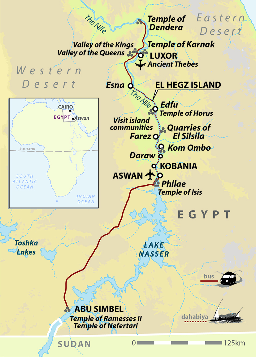 tourhub | Wild Frontiers | Egypt: Slow Boat to Aswan | Tour Map
