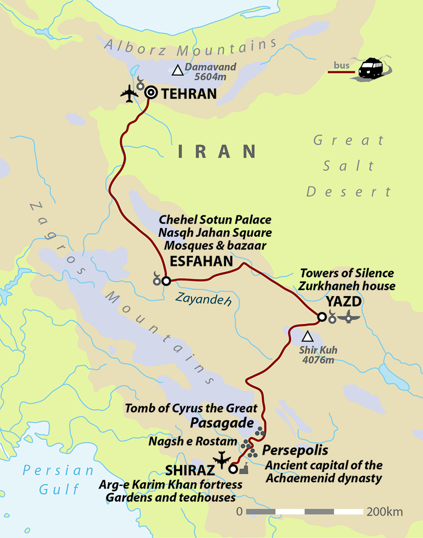 tourhub | Wild Frontiers | Iran: Persian Explorer | Tour Map